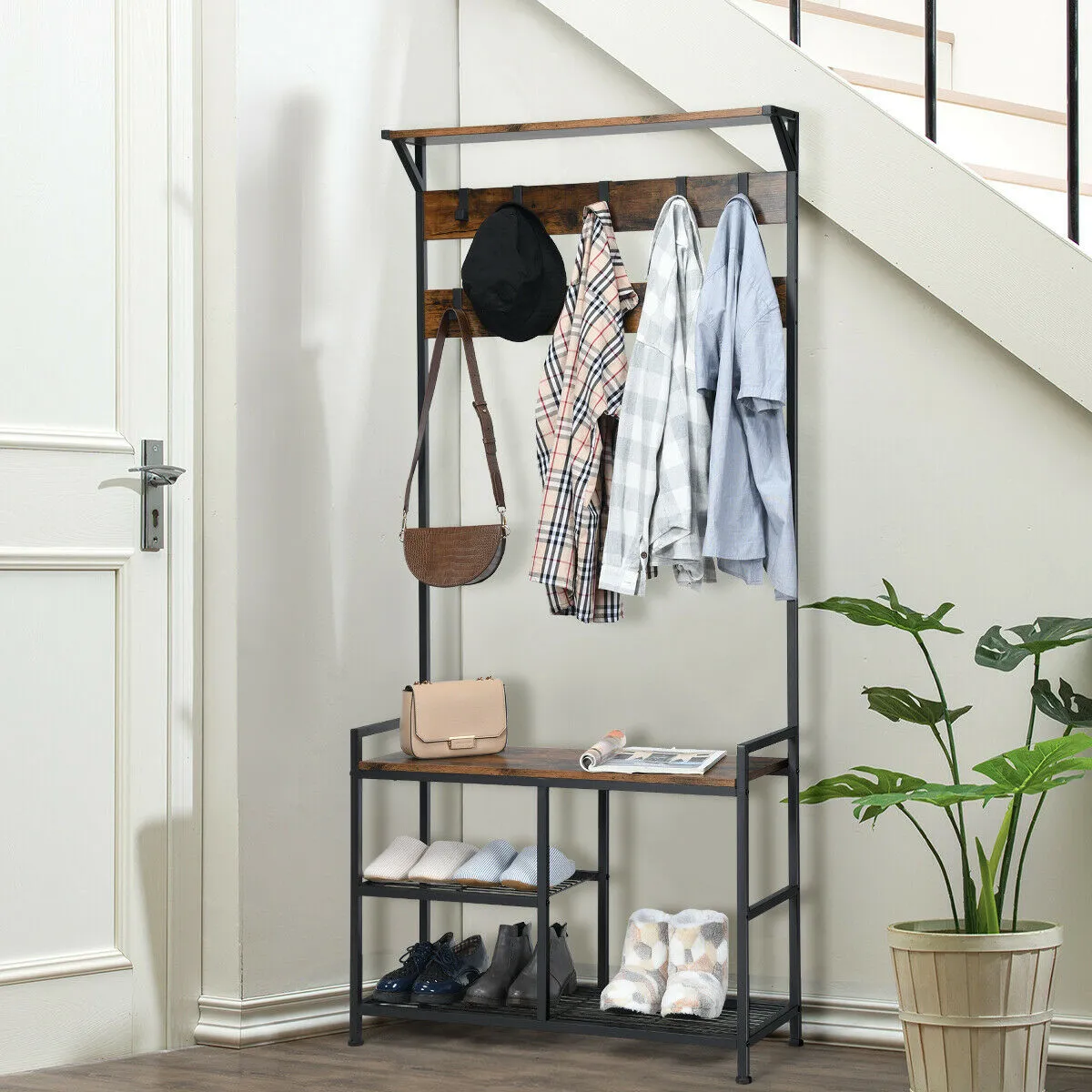 3-In-1 Industrial Styled Hallway Unit