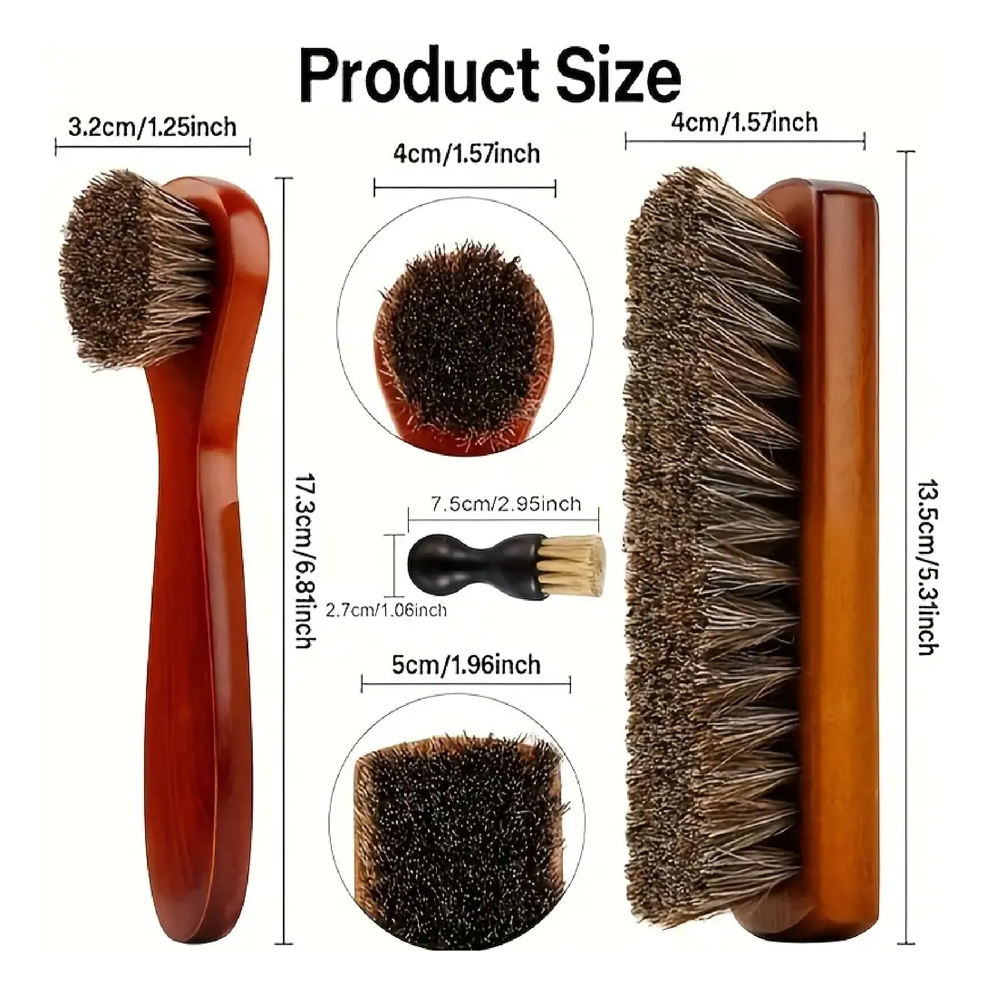 3PCS Shoe Cleaning Kit - Suede Cleaning Brush, Horse Hair Brush For Leather Care, Shoe Polish Applicators