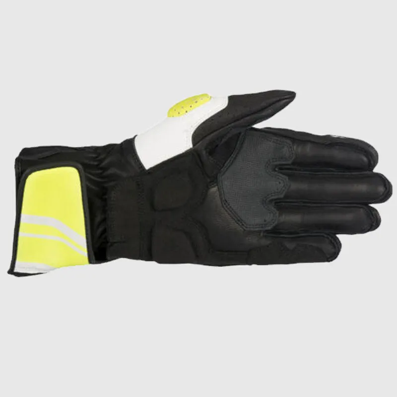 Alpinestars SP-8 v2 Leather Black White Fluo Motorcycle Motorbike Touring Glove