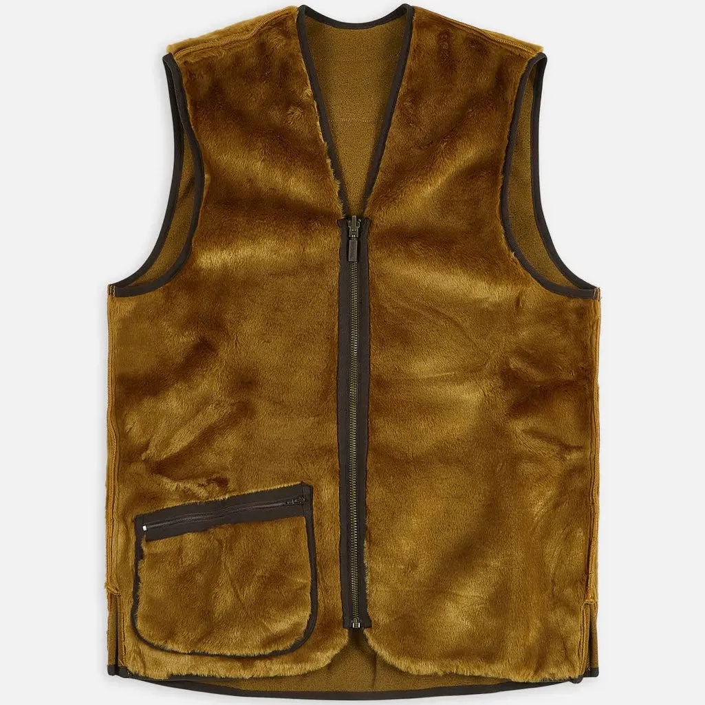 BARBOUR Warm Pile Waistcoat Zip-In Liner Brown