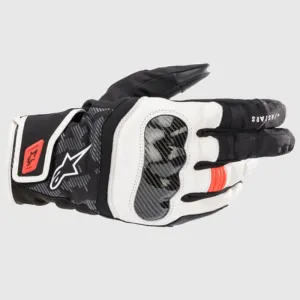 Buy Alpinestars SMX Z Drystar Motorcycle Motorbike Gloves Black-White & Red Fluo