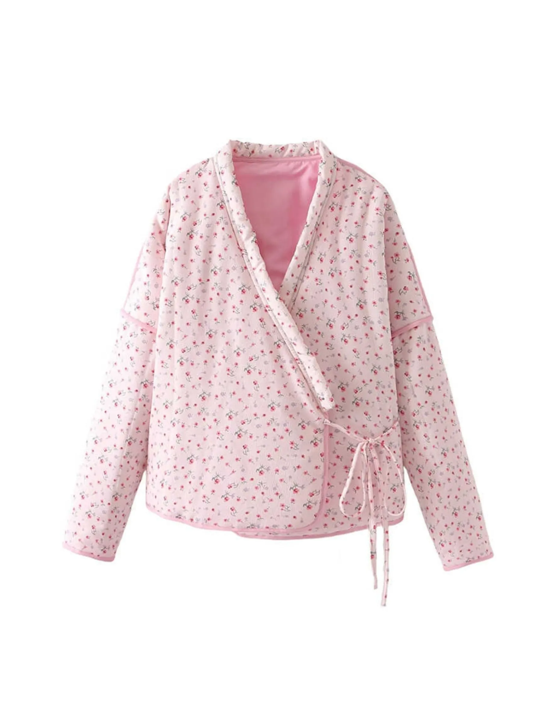 Celena Floral Wrap Quilted Jacket