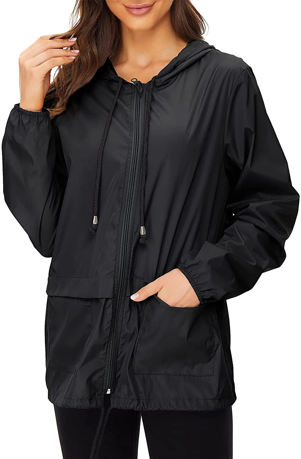 Century Star Plus Size Rain Jackets for Women Waterproof Windbreaker Lightweight Rain Coats with Hood Packable