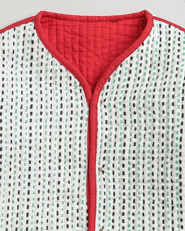 Cotton Quilted Jacket | Unisex | Red