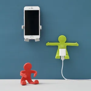 Creative Human Figure Wall Phone Holder Hook