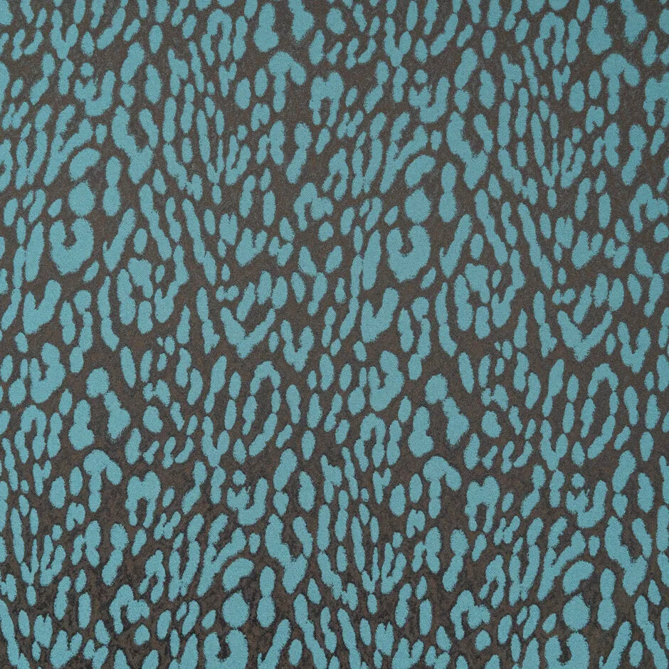 Dark Brown & Teal Blue Animal Stretch Brocade