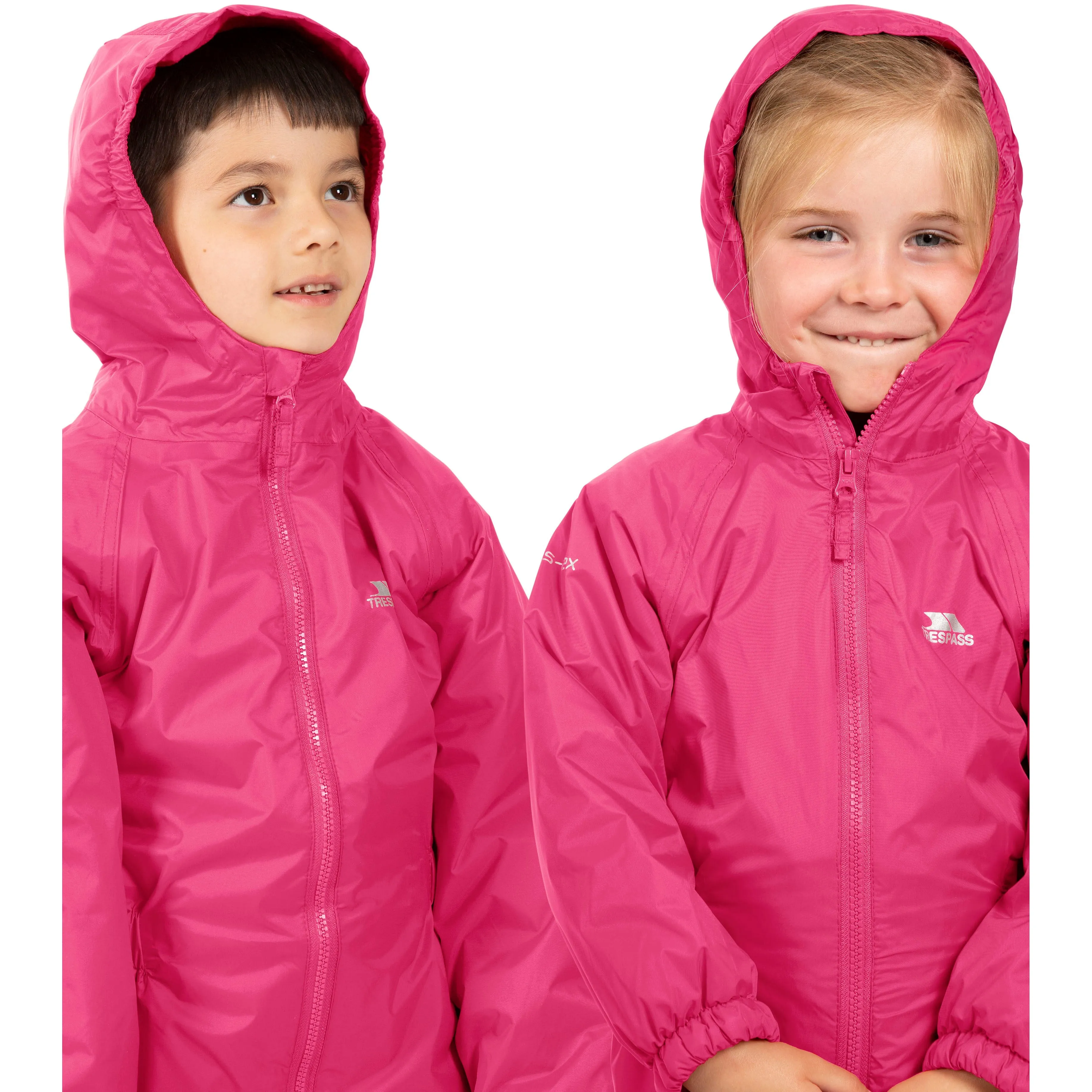 Dripdrop Trespass Padded Waterproof Childs Puddle Suit in Pink