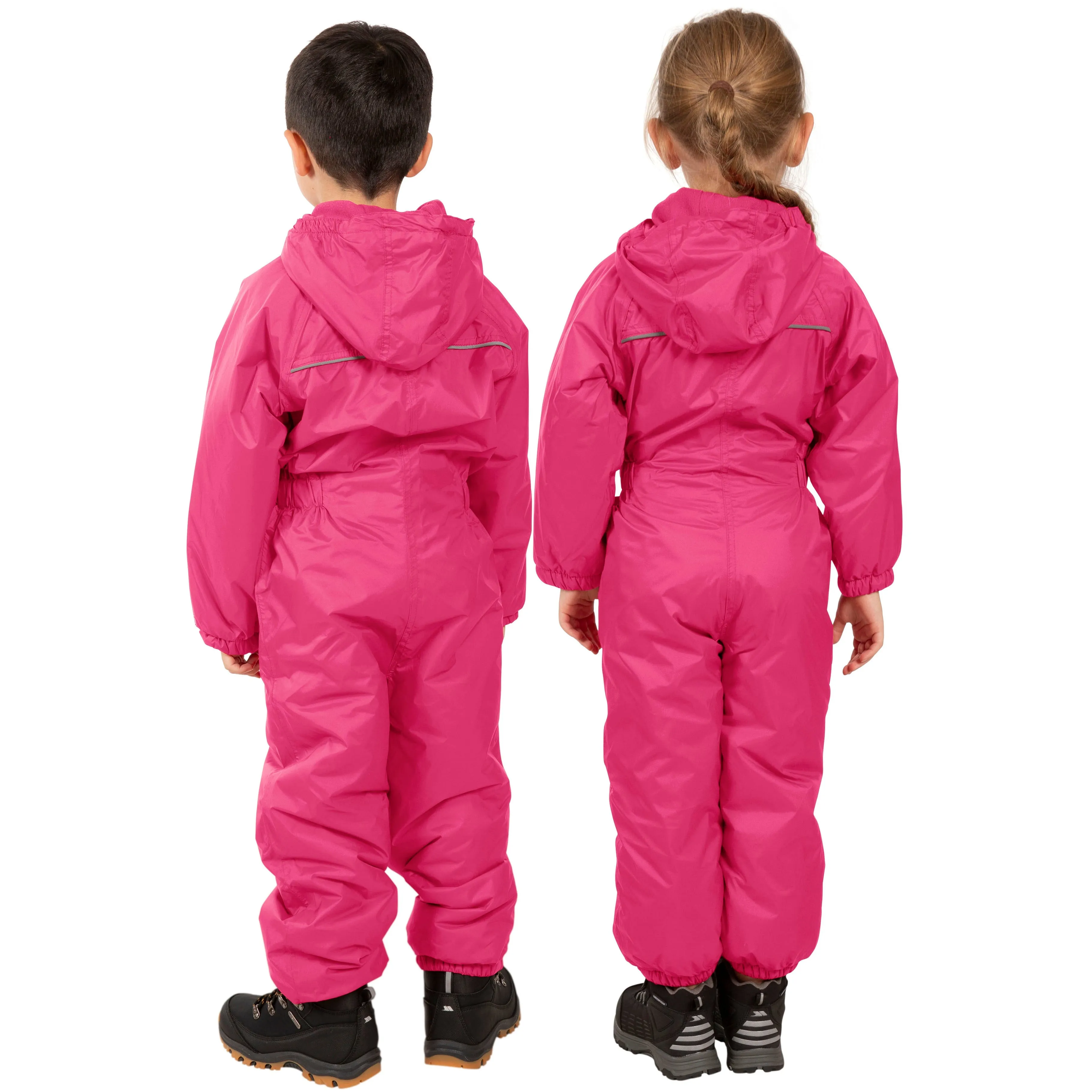 Dripdrop Trespass Padded Waterproof Childs Puddle Suit in Pink