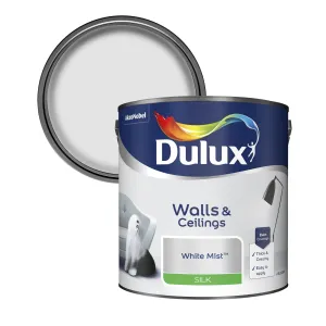 Dulux Silk Emulsion Paint For Walls And Ceilings - White Mist 2.5L