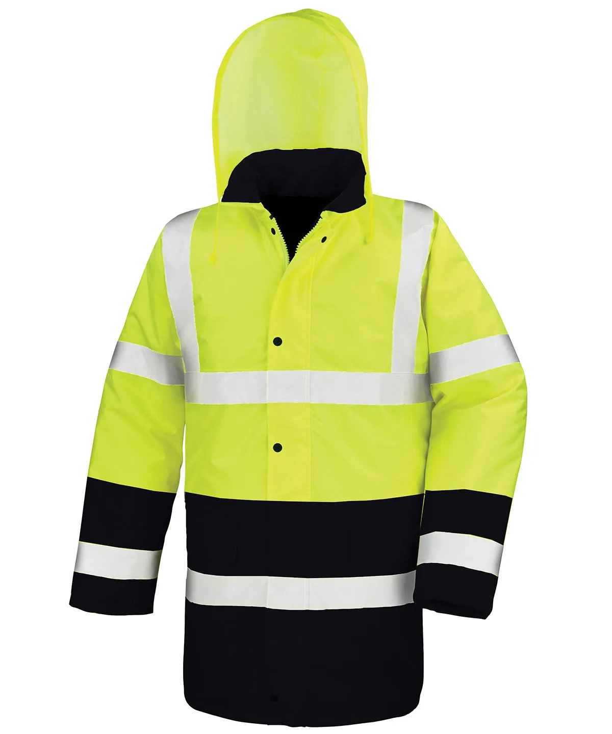 Fluorescent Yellow/Black - Motorway two-tone safety coat