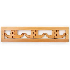 Foldable Wall-Mounted Bamboo Coat Rack with Hooks