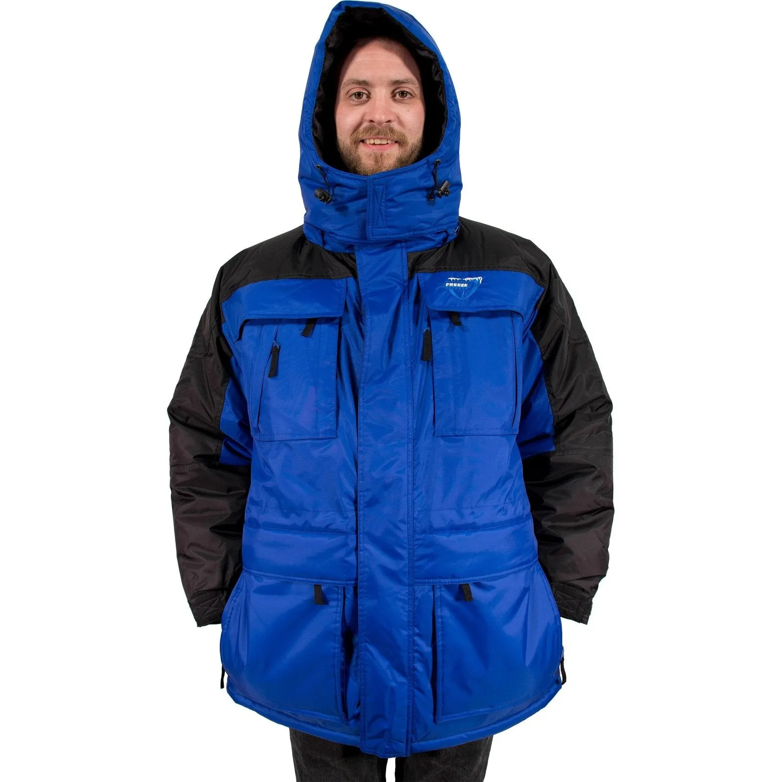 Freeze Defense Warm Men's 3in1 Winter Jacket Coat Parka & Vest (Small, Blue)