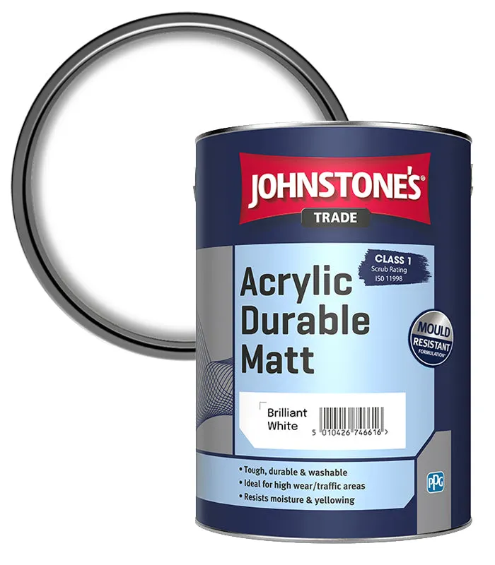 Johnstone's Trade Acrylic Durable Matt Paint - Brilliant White