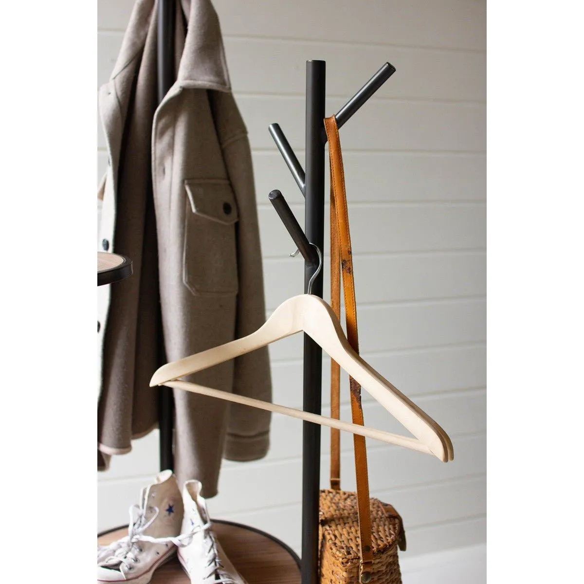 Kalalou - Metal And Wood Coat Rack With Round Shelves