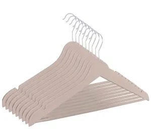 Kuber Industries Hanger|Durable & Lightweight Coat and Clothes Hangers|Notches Wardrobe Organization with 360 Degree Swivel Hook|Pack of 9 (Cream)