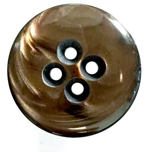 LAST ONES Brown Designer 7/8" Coat Button, 4-holes, "Ocean"