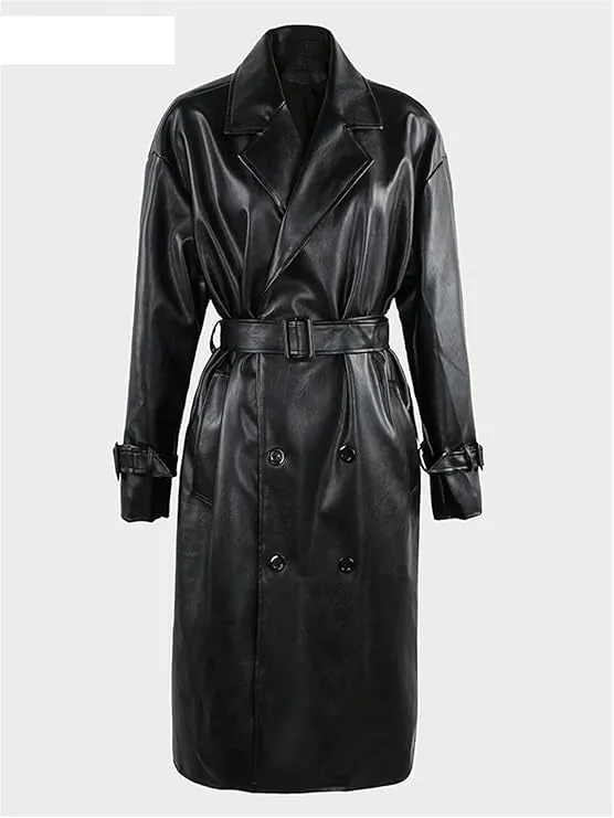 Leather long coats