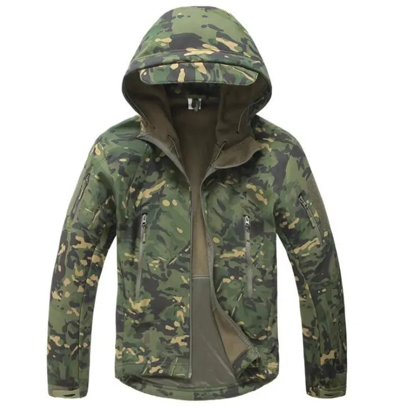 Men Military Tactical Hiking Jacket Outdoor Windproof Fleece Thermal