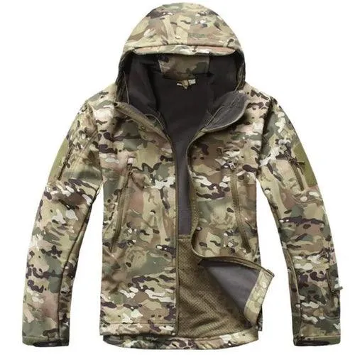 Men Military Tactical Hiking Jacket Outdoor Windproof Fleece Thermal