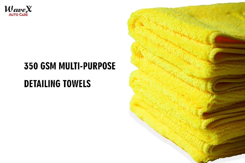 Microfiber Cleaning Cloths for Car and Kitchen 350 GSM 40x40 cm All Purpose Softer Highly Absorbent, Lint Free - Streak Free Wash Cloth for House, Kitchen, Car, Windows