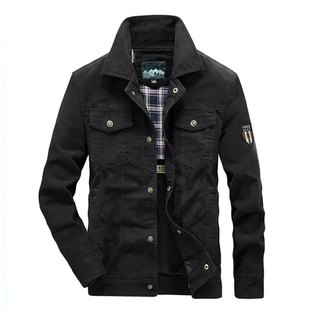 Military Style Salute Folded Collar Jacket