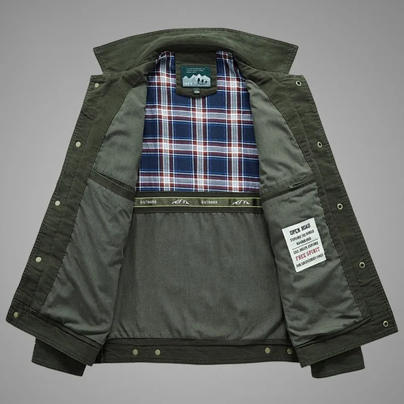 Military Style Salute Folded Collar Jacket