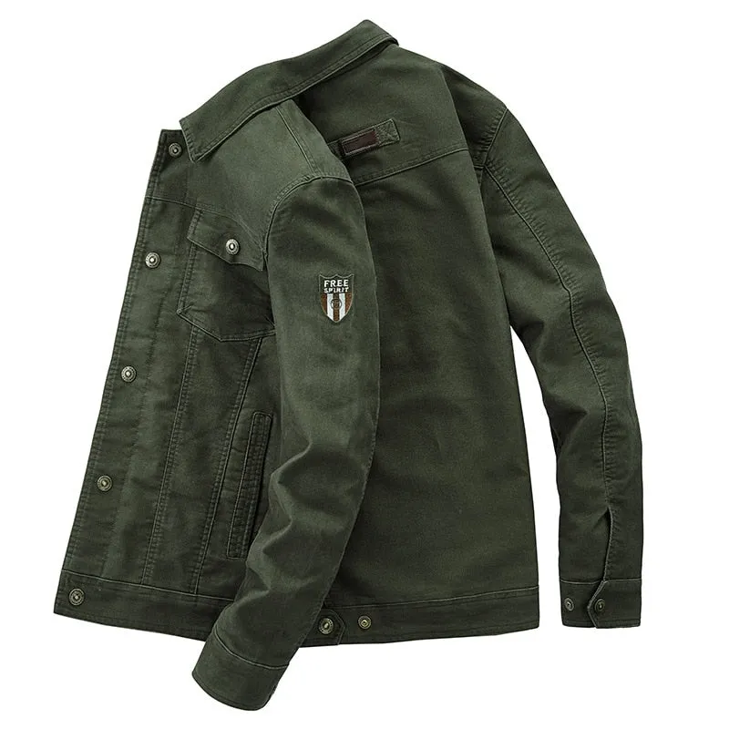 Military Style Salute Folded Collar Jacket