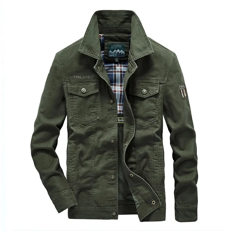 Military Style Salute Folded Collar Jacket