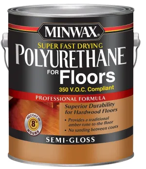 Minwax 130240000 Polyurethane, Semi-Gloss, Liquid, Clear, 1 gal, Can :GAL: QUANTITY: 2