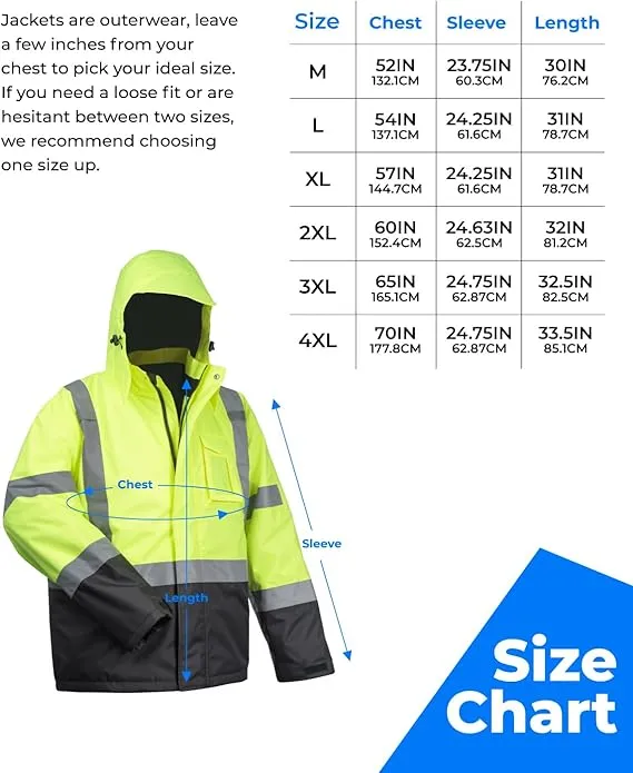 [New Version] Reflective Waterproof Safety Jackets for Men