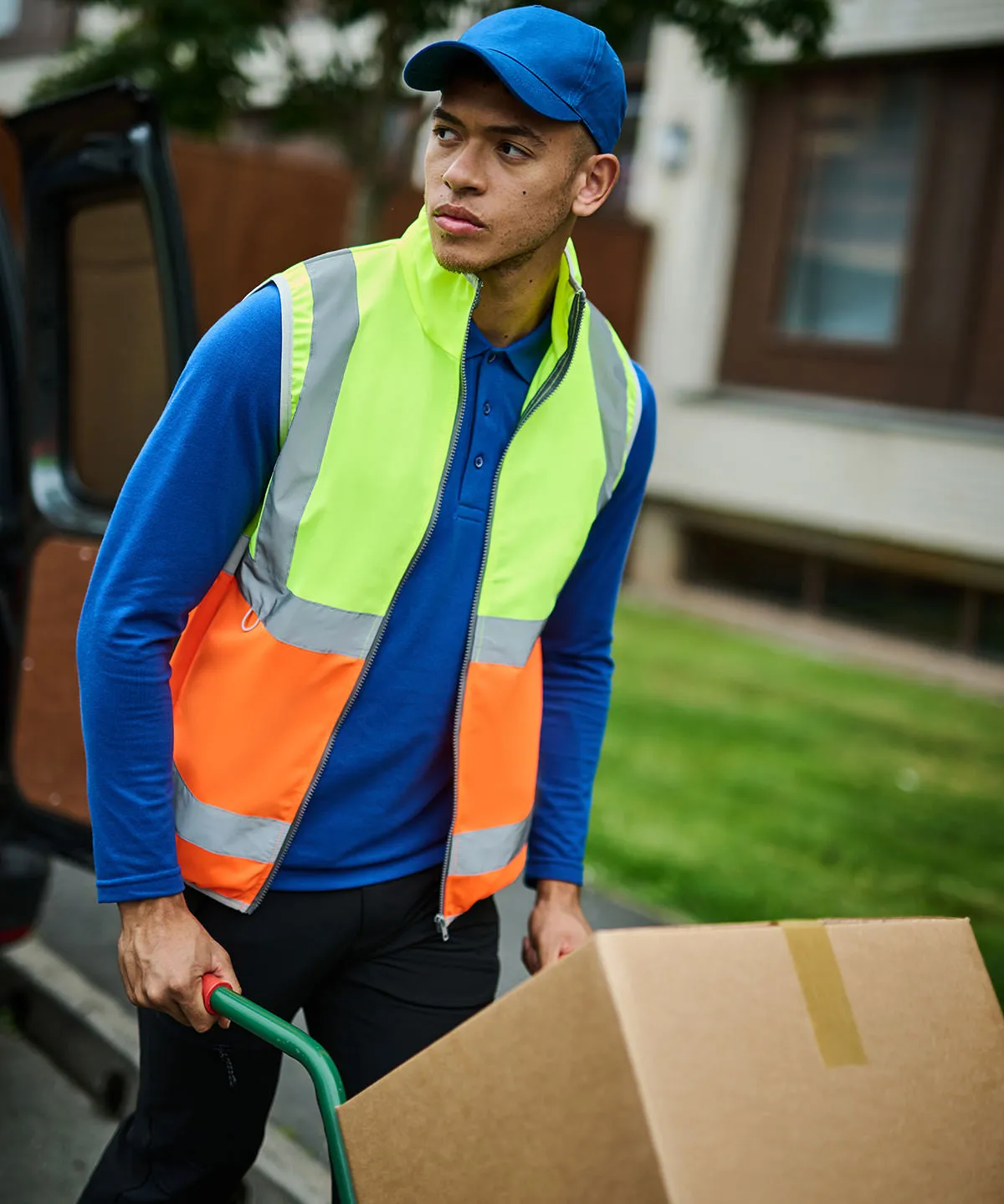 Orange/Navy - Pro hi-vis full-zip gilet