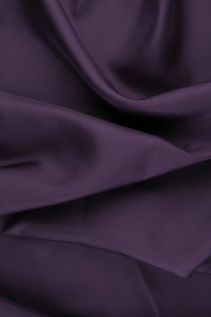 Plum Habotai Silk Fabric