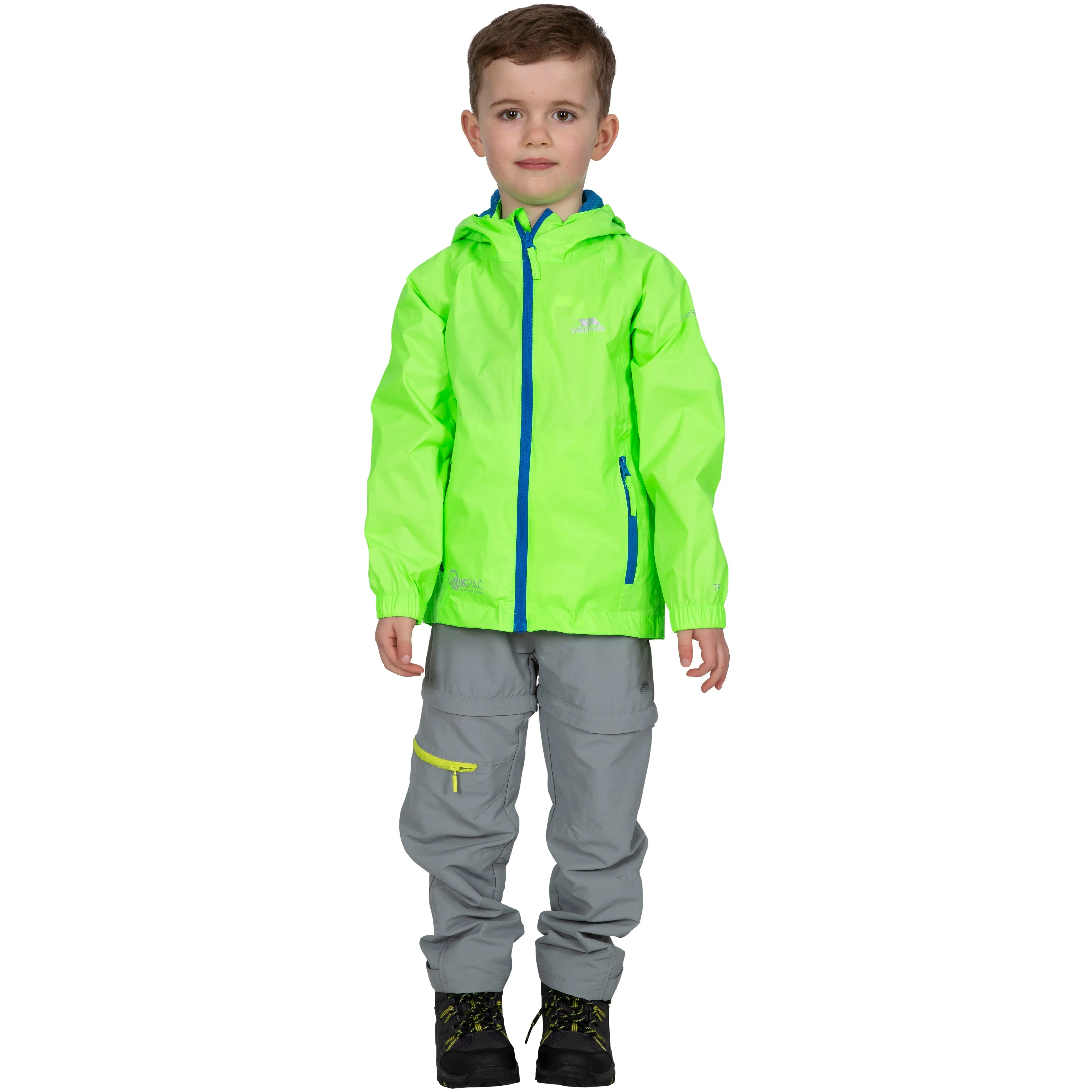 Qikpac Kids Packaway Unpadded Waterproof Jacket in Green Gecko