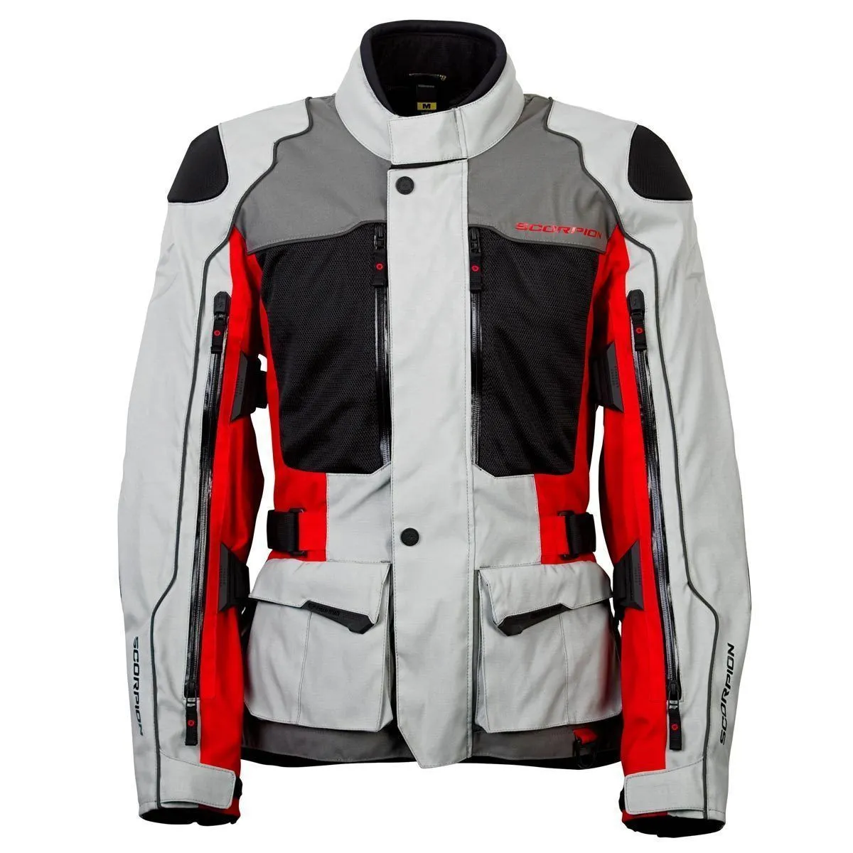 Scorpion Yosemite XDR Men's Grey/Red Textile Jacket with Armor