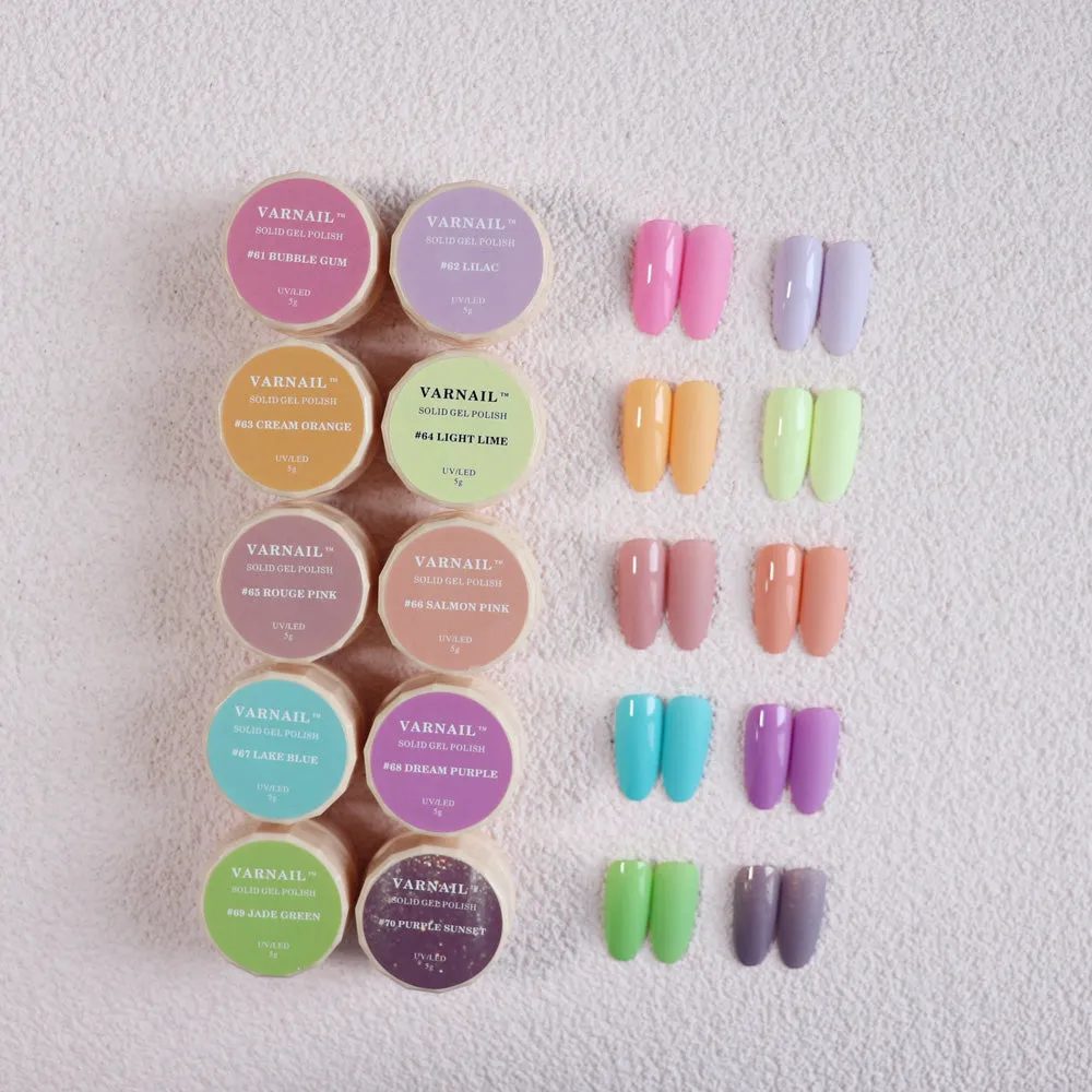 Solid Gel Polish 10 Colors Set - Macaron