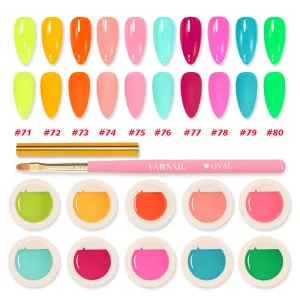 Solid Gel Polish 10 Colors Set - Neon