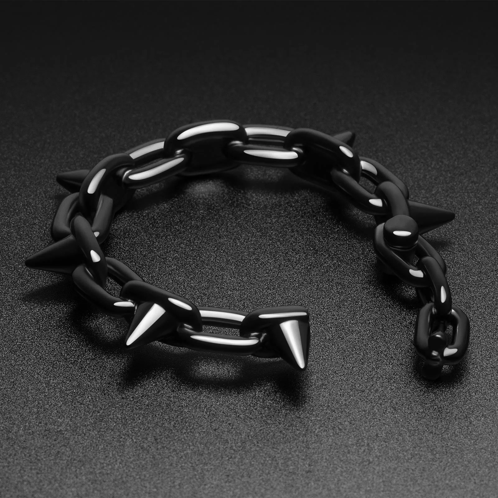 Spike Chain Hoop Black PVD Ear Weight