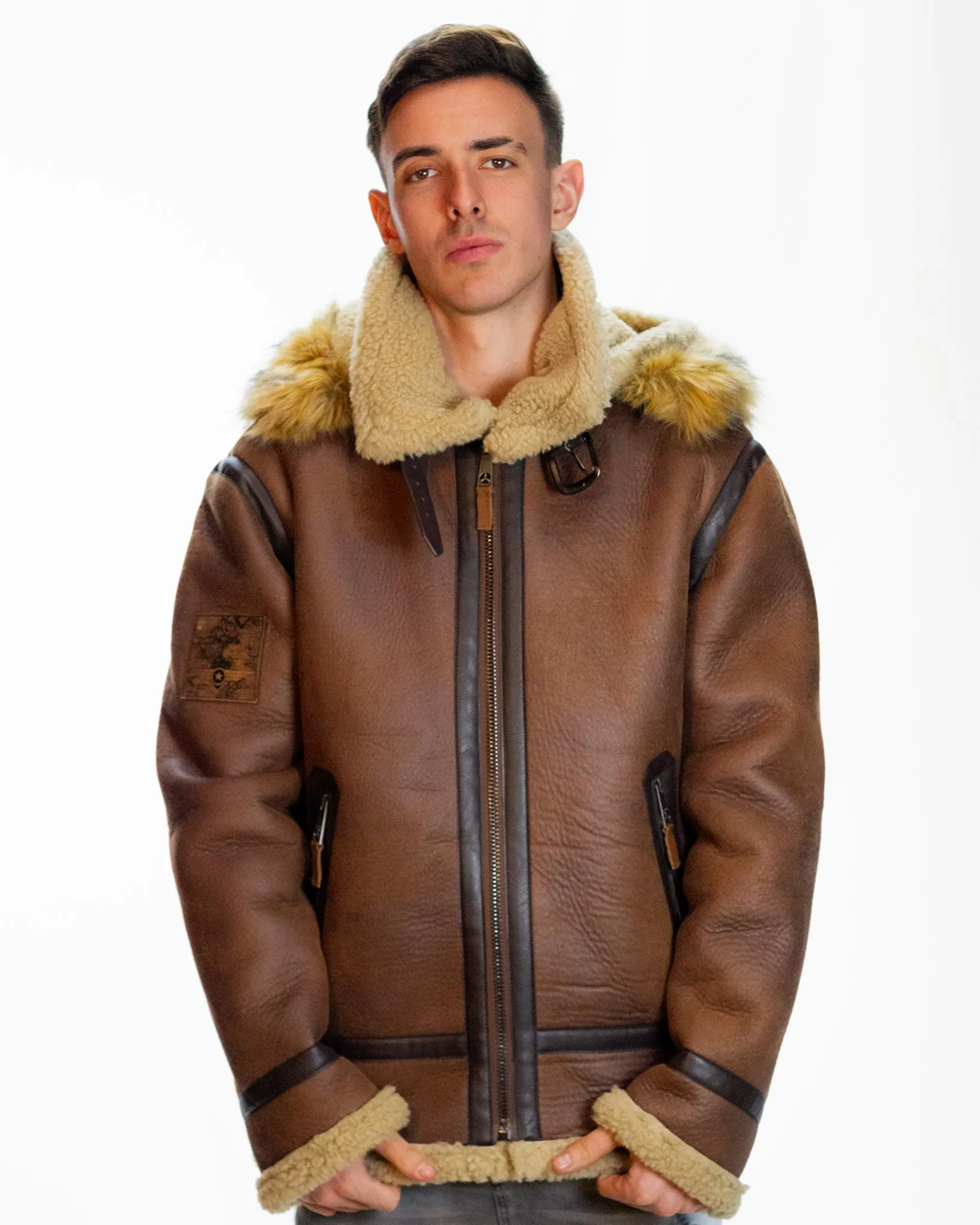 TOP GUN® PREMIUM WOOL-BLEND FAUX SHEARLING COAT