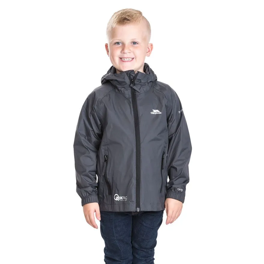 Trespass Qikpac Kids Rain Jacket