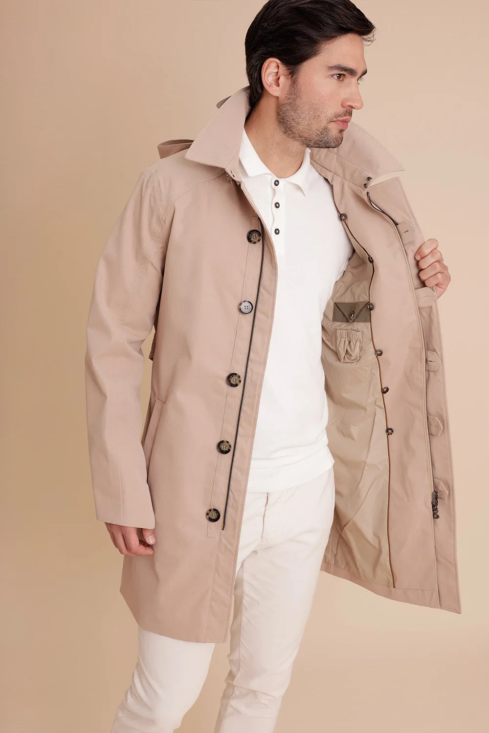 Waterproof Men's Trenchcoat - Beige