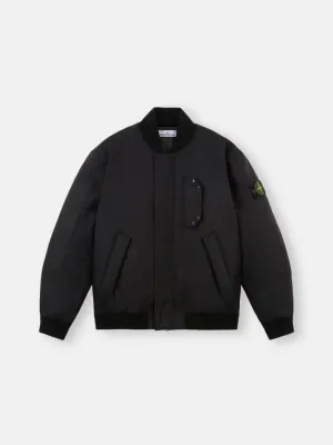 Wind-Resistant Down Bomber Jacket - Black