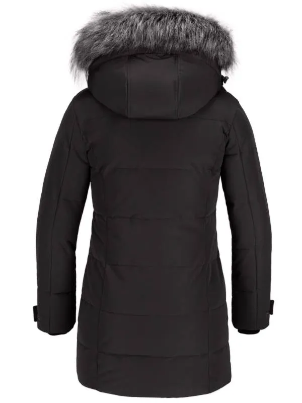 Women's Long Quilted Winter Coat Thicken Puffer Jacket with Faux Fur Hood Acadia 39