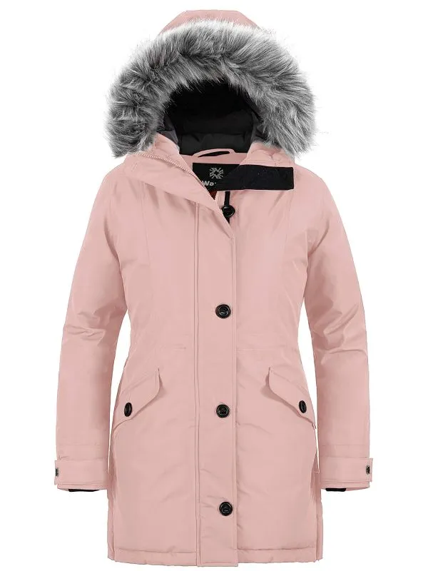 Women's Warm Winter Coat Waterproof Parka Long Puffer Jacket with Faux Fur Hood Acadia 36