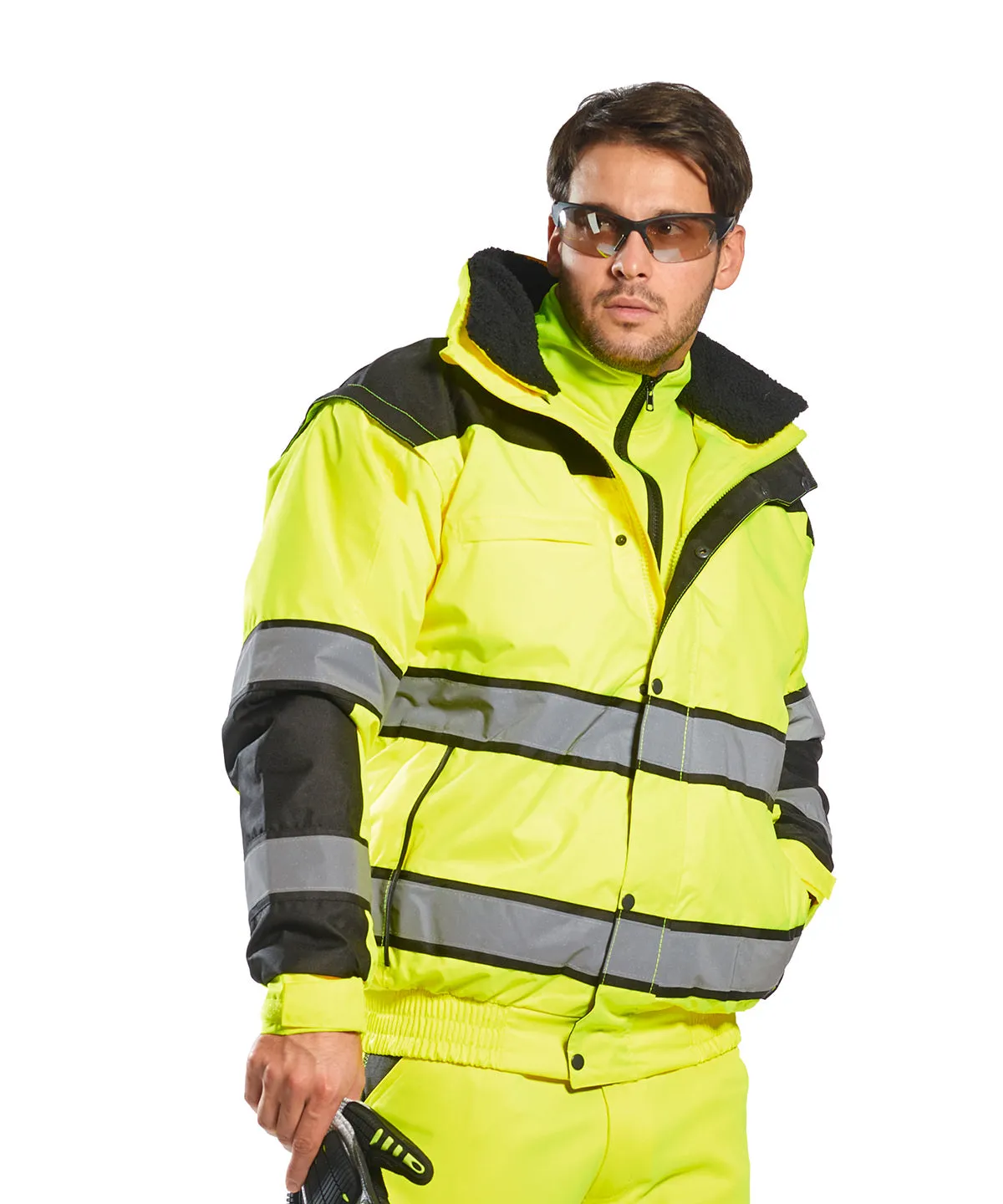 Yellow/Black - Hi-vis classic bomber jacket (C466)