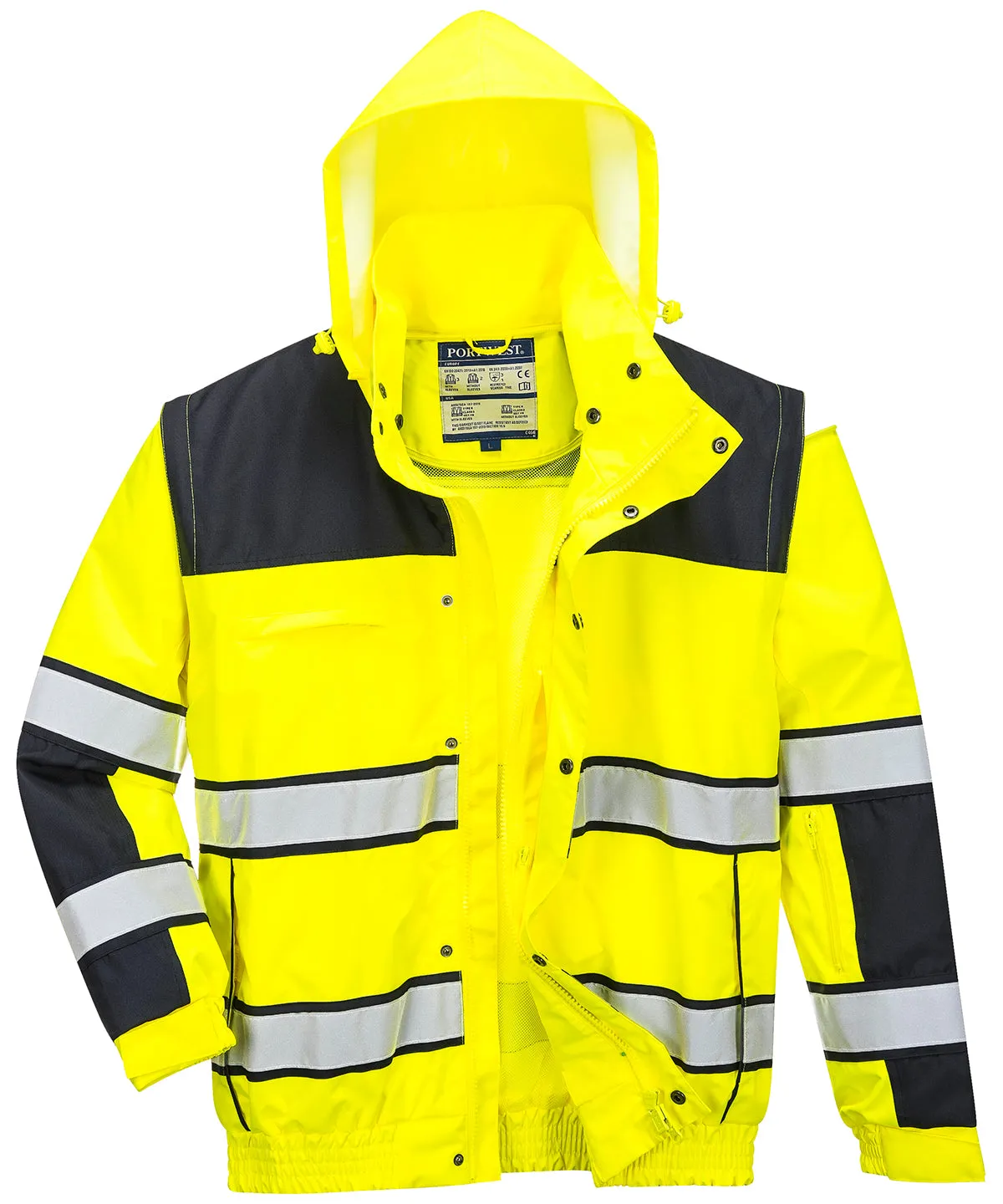 Yellow/Black - Hi-vis classic bomber jacket (C466)