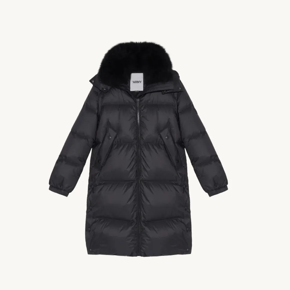 Yves Salomon Long Down Coat - Noir